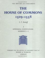 Cover of: The House of Commons, 1509-1558 by Bindoff, S. T.
