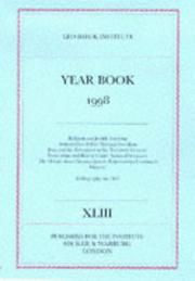 Cover of: Leo Baeck Inst 98 Yr Book (Leo Baeck Institute Yearbooks)