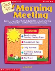 Cover of: Quick Tips! Morning Meeting (Quick Tips!) by Joan Novelli