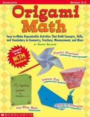 Cover of: Origami Math by Karen Baicker