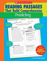 Cover of: Predicting (Reading Passages That Build Comprehensio) by Linda Ward Beech
