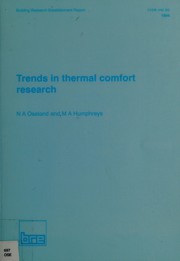 Trends in thermal comfort research by N. A. Oseland