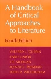 Cover of: A handbook of critical approaches to literature by Wilfred L. Guerin ... [et al.].