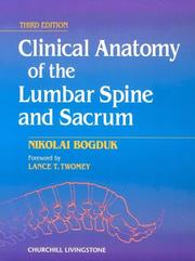 Cover of: Clinical Anatomy of the Lumbar Spine and Sacrum