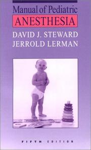 Cover of: Manual of Pediatric Anesthesia by Steward, David., Jerrold Lerman