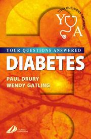 Cover of: Diabetes by Paul L. Drury, Wendy Gatling, Paul L. Drury