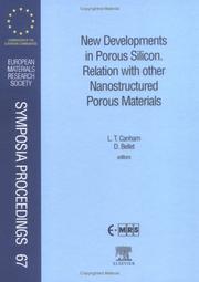 Cover of: New Developments in Porous Silicon: Relation with Other Nanostructured Porous Materials (European Materials Research Society Symposia Proceedings)
