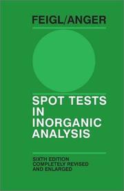 Cover of: Spot tests in inorganic analysis by Feigl, Fritz