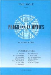 Cover of: Progress in Optics  by Emil Wolf, Emil Wolf