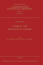 Cover of: Chemical Test Methods of Analysis (Comprehensive Analytical Chemistry)