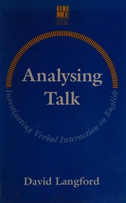 Cover of: Analysing Talk (Studies in English Language) by David Langford