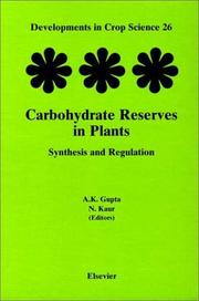 Cover of: Carbohydrate Reserves in Plants - Synthesis and Regulation (Developments in Crop Science) by 