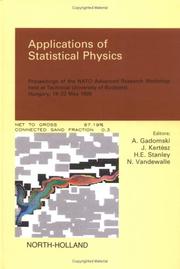 Cover of: Applications of statistical physics