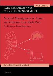 Medical management of acute chronic low back pain by Nikolai Bogduk