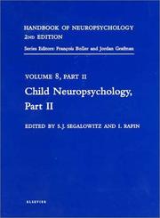 Cover of: Handbook of Neuropsychology, Second Edition: Child Neuropsychology, Vol. 8, Part 2