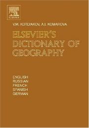 Cover of: Elsevier's Dictionary of Geography by Vladimir Kotlyakov, Anna Komarova