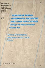 Cover of: Nonlinear Partial Differential Equations and Their Applications (Studies in Mathematics and its Applications)