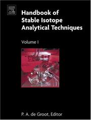 Cover of: Handbook of Stable Isotope Analytical Techniques, Volume I by P.A. de Groot