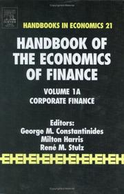 Cover of: Handbook of the Economics of Finance: Corporate Finance Volume 1A
