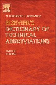 Cover of: Elsevier's Dictionary of Technical Abbreviations by M. Rosenberg, S. Bobryakov