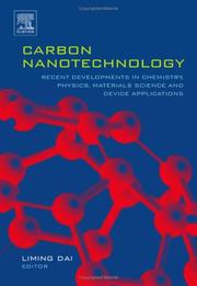 Cover of: Carbon Nanotechnology: Recent Developments in Chemistry, Physics, Materials Science and Device Applications