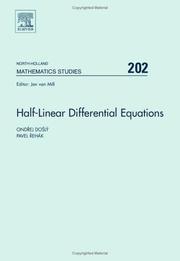 Cover of: Half-linear differential equations by Ondřej Došlý