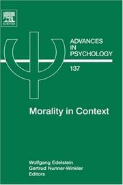 Front cover of Morality in context by Unknown