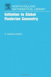 Cover of: Initiation of global Finslerian geometry