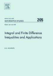 Cover of: Integral and Finite Difference Inequalities and Applications, Volume 205 (North-Holland Mathematics Studies)