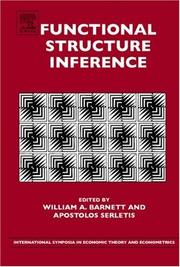 Cover of: Functional Structure Inference, Volume 18 (International Symposia in Economic Theory and Econometrics) (International Symposia in Economic Theory and Econometrics)