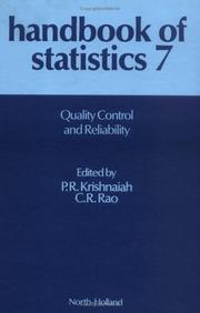 Cover of: Quality control and reliability by edited by P.R. Krishnaiah, C.R. Rao.