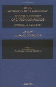 Cover of: Second Supplements to the 2nd Edition of Rodd's Chemistry of Carbon Compounds : Aliphatic Compounds : Dihydric Alcohols: Their Oxidation Products and Derivatives ... Chemistry of Carbon Compounds 2nd Edition)