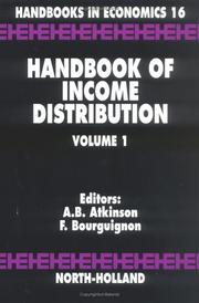 Cover of: Handbook of income distribution | 