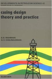 Cover of: Casing design: theory and practice