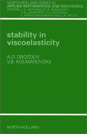 Cover of: Stability in viscoelasticity by Aleksey D. Drozdov