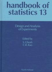 Cover of: Handbook of Statistics 13: Design and Analysis of Experiments (Handbook of Statistics)