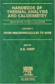 Cover of: Handbook of Thermal Analysis and Calorimetry : From Macromolecules to Man (Handbook of Thermal Analysis and Calorimetry)