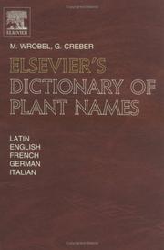 Cover of: Elsevier's dictionary of plant names by compiled by M. Wrobel and Geoffrey Creber.