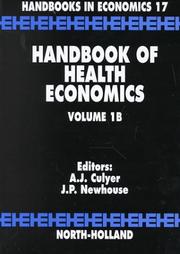 Cover of: Handbook of Health Economics : Volumes 1A & 1B (Handbook of Health Economics)