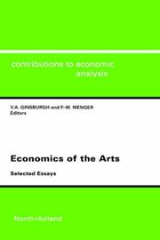 Cover of: Economics of the arts: selected essays
