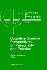 Cover of: Cognitive science perspectives on personality and emotion | 