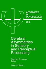 Cover of: Cerebral asymmetries in sensory and perceptual processing by edited by Stephen Christman.