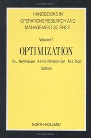 Cover of: Handbooks in Operations Research and Management Science, 1: Optimization (Handbooks in Operations Research and Management Science)