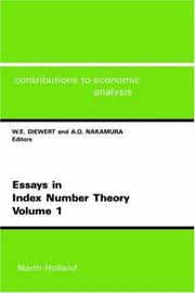 Cover of: Essays in index number theory by edited by W. Erwin Diewert, Alice O. Nakamura.
