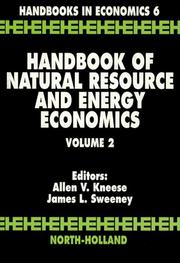 Cover of: Handbook of Natural Resource and Energy Economics Volume 2 (Handbooks in Economics) by 