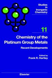 Cover of: Chemistry of the Platinum Group Metals by F.R. Hartley, F.R. Hartley