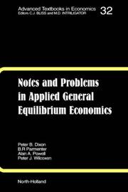 Cover of: Notes and problems in applied general equilibrium economics