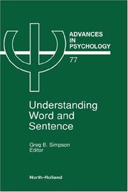 Cover of: Understanding word and sentence