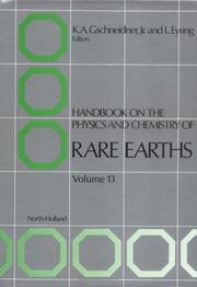 Cover of: Handbook on the Physics and Chemistry of Rare Earths  by Karl A. Gschneidner