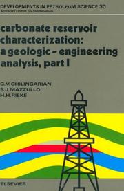 Cover of: Carbonate Reservoir Characterization: A Geologic-Engineering Analysis, Part I (Developments in Petroleum Science)